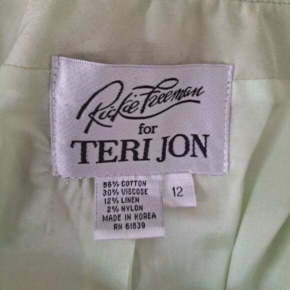 Teri Jon Rickie Freeman Womens Ruffle Tweed Blazer Coquette Distressed Size 12 - Picture 2 of 13